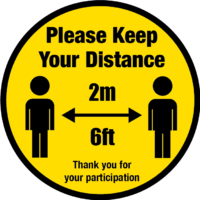 Keep 2m Distance Floor Sticker